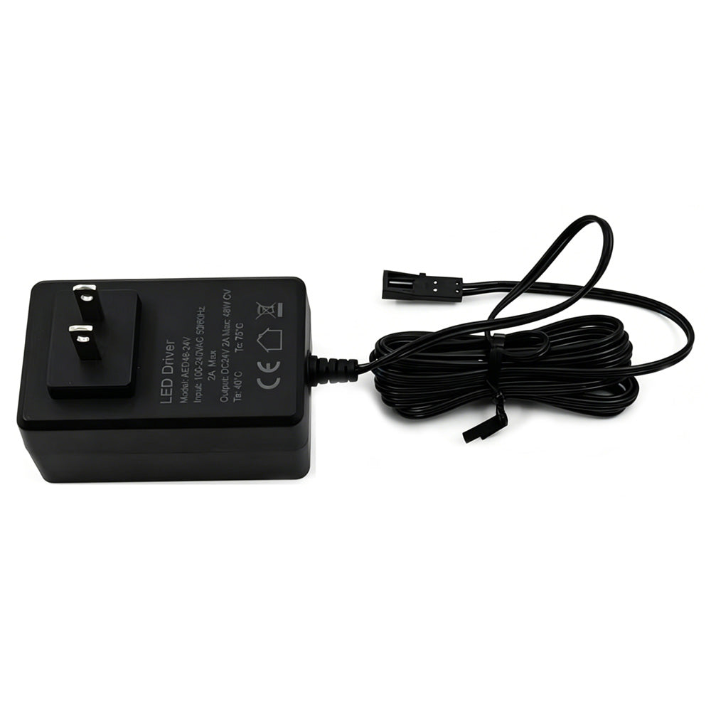 V4light AED48-24V 48W LED Driver – 24V DC 2A Power Supply, 100-240V AC Input, CE Certified for LED Lighting