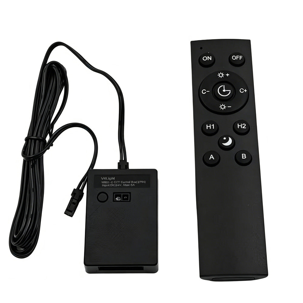 V4light WB01-C Smart LED Controller for 24V CCT Lights – Voice, APP & Handwave Control Box with Remote, Multi-Mode Smart Lighting System