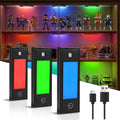 V4light RGB Motion Sensor Night Light, 6-Color Rechargeable Stair Lights, Magnetic Stick-On LED Bookshelf Light with Auto-Off, Touch Control, for Hallway, Stairs, Display Cabinet (3-Pack)