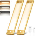 Rechargeable Under Cabinet Lighting, Motion Sensor Wireless Night Light, Dimmable CCT Adjustable, Magnetic Mount for Kitchen, Closet, Bedroom, Reading, Ambience ( 2 Pack, 9 in)