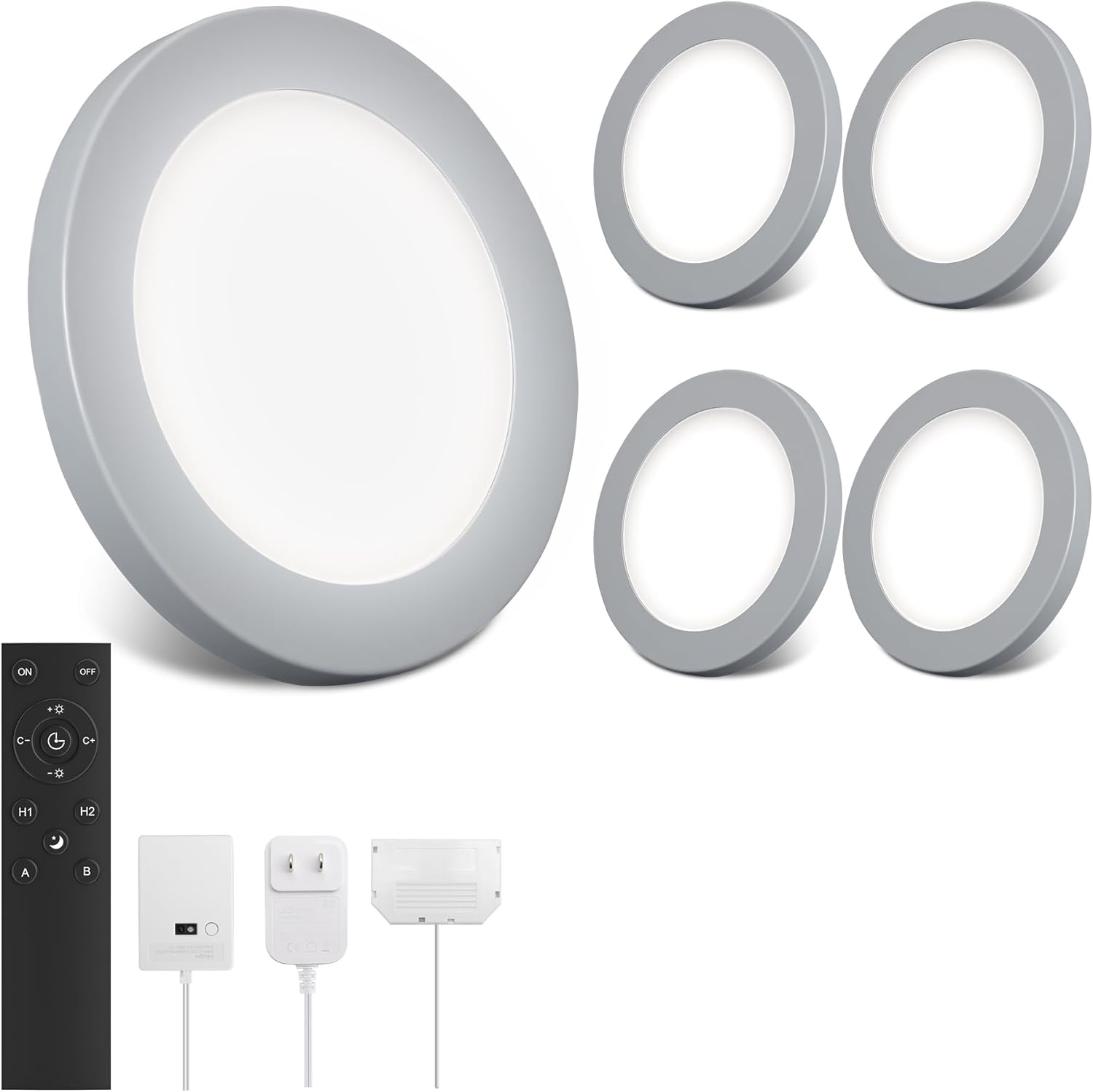 Smart LED Puck Lights,Under Cabinet Lighting Kit with App, Voice, Remote & Hand Control, Works with Alexa & Google Home, Dimmable & Adjustable Color Temperature for Kitchen, Closet, Shelf（4 Pack）