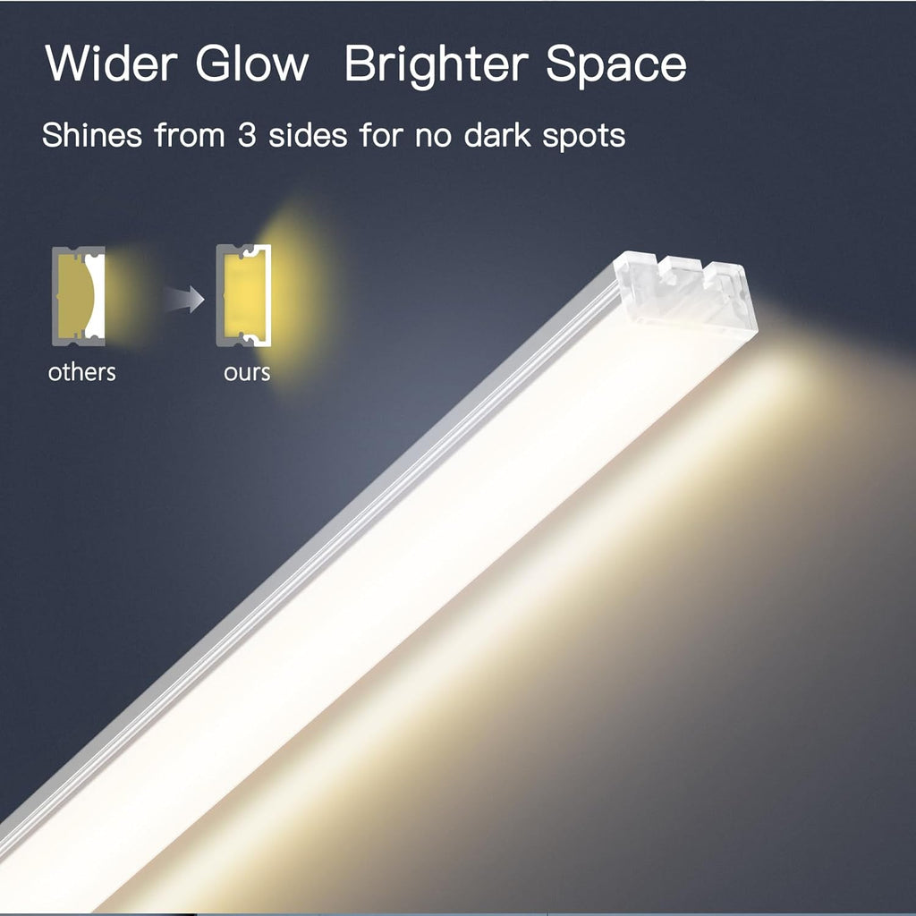 Plug in Under Cabinet Lighting, 6 Pack 12 Inch Ultra-Slim LED Light Bars, Smart App/Voice/Remote Control, Works with Alexa, Dimmable & CCT Adjustable, 5W/Bar, for Kitchen, Closet, Counter