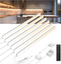 Plug in Under Cabinet Lighting, 6 Pack 12 Inch Ultra-Slim LED Light Bars, Smart App/Voice/Remote Control, Works with Alexa, Dimmable & CCT Adjustable, 5W/Bar, for Kitchen, Closet, Counter