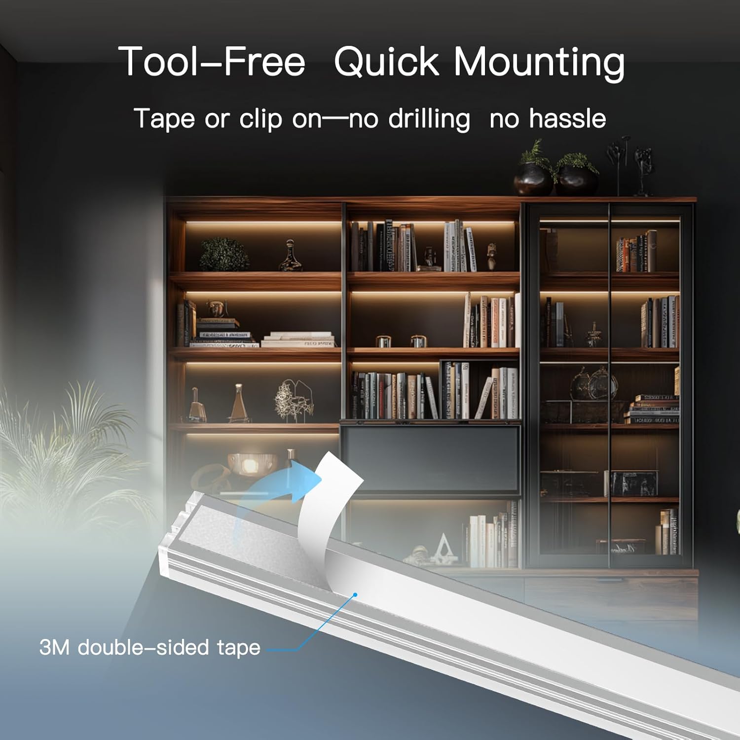 Plug in Under Cabinet Lighting, 6 Pack 12 Inch Ultra-Slim LED Light Bars, Smart App/Voice/Remote Control, Works with Alexa, Dimmable & CCT Adjustable, 5W/Bar, for Kitchen, Closet, Counter